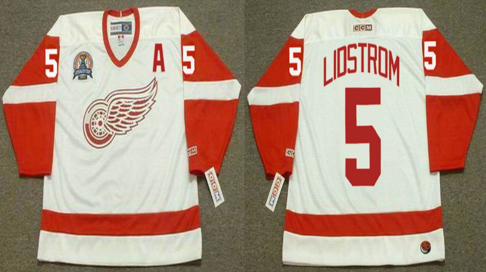 2019 Men Detroit Red Wings 5 Lidstrom White CCM NHL jerseys1